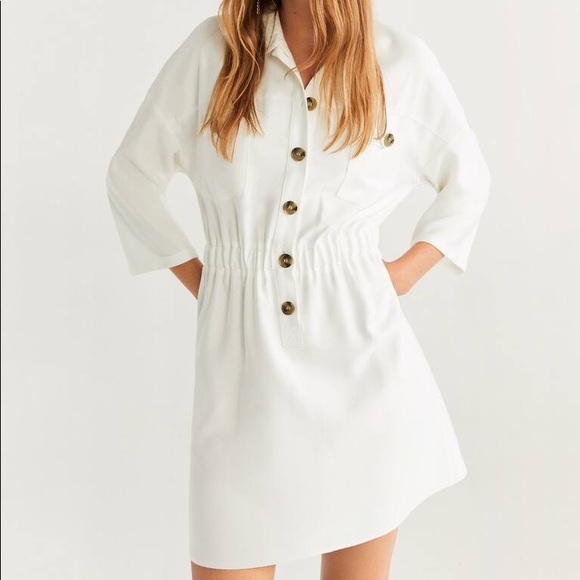 Mango Button Shirt Dress - Picture 2 of 9